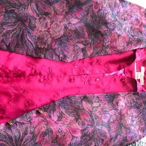 Pink button up blouse with vest